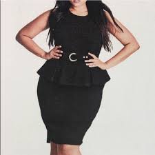 City Chic Black Peplum Dress Sz 18w Nwot