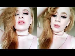 peachy makeup on albino skin pale