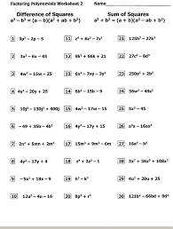 Solved Factoring Polynomials Worksheet