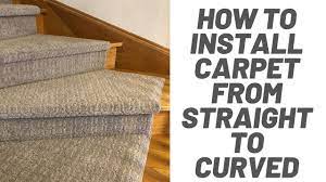 how to install carpet on curved stairs