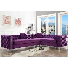 Giovanni Velvet Corner Sectional Sofa