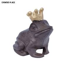 Cast Iron Frog Figurine Garden Statue