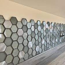Habitat Hexagon Silver Glass Mosaic