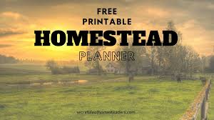 free printable homestead planner