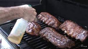 setup for grilling ribs on a gas grill