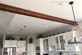 faux wood beam in the kitchen