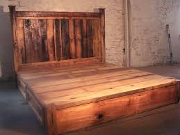 4 Drawer Platform Bed Wood Rustic