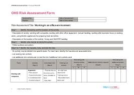 Ohs Risk Assessment Form