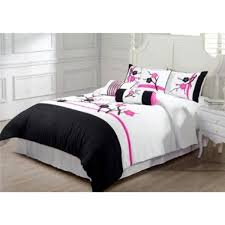pink black and white bedding stone s