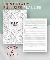 recipe book templates pdf
