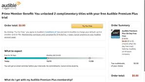 amazon audible two free audiobooks