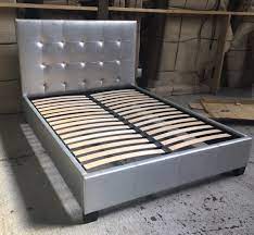 clearance silver faux leather bed 5