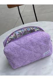 batekso lilac towel makeup bag large