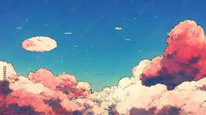 anime manga cloud painting 4k sky