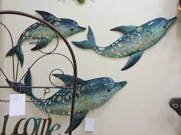 Dolphin Fish Wall Art Metal Coastal