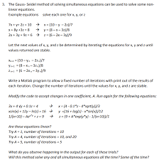 3 The Gauss Seidel Method Of Solving