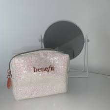 mini benefit makeup bag sparkly white