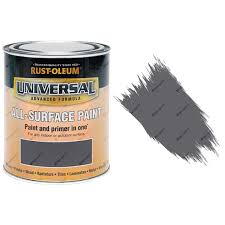 Rust Oleum Universal Dark Grey Gloss All Surface Brush Paint 250ml