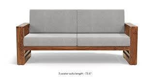 Dream sofa offers custom design sofas to make your couch fit your home exactly to your specifications. Parsons Wooden Sofa Teak Finish Vapour Grey Urban Ladder