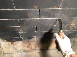 fix mortar gaps in a fireplace firebox