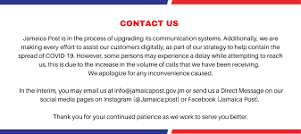 contact us jamaica post