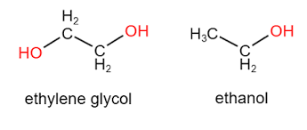 liquid ethylene glycol hoch2ch2oh is
