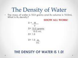How To Calculate Density Of Water The