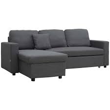 Homcom Sectional Sleeper Sofa Linen