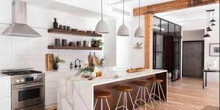Large industrial kitchen with hardwood flooring and white walls. 40 Best White Kitchen Ideas Photos Of Modern White Kitchen Designs