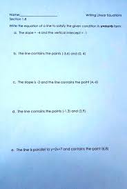 Section 1 8 Writing Linear Equations
