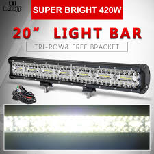 Us 46 9 33 Off Co Light 20 Inch 3 Rows 4x4 Led Bar 420w 7d Combo Led Work Bar Light For Tractors Boat Offroad 4wd Truck Suv Atv Driving 12v 24v In