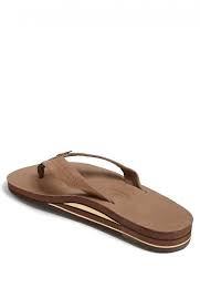 Mens Rainbow Sandals Mens Premier Leather Double Layer With