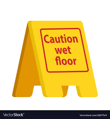 wet floor caution sign flat royalty