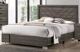 nikole brown wood queen bed by poundex