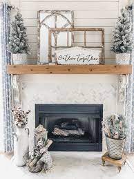 cozy winter living room decor fireplace