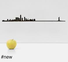 The Line New York City Skyline Outline