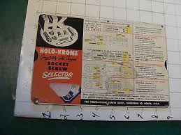 Vintage Slide Rule Type Holo Krome Socket Screw Selector