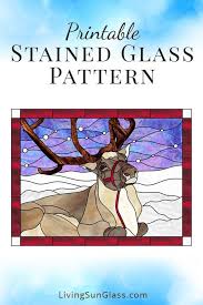 Stained Glass Reindeer Pattern Digital