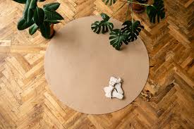 jute twine round mat rug eco style with