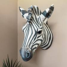 zebra ziggy head wall hanging by punk