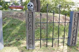 Create curving, repeating shapes, or add horizontal trim pieces to your wood fence for traditional appeal. 22 Halloween Fence Ideas Halloween Fence Halloween Halloween Props