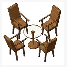 wood dining table chair 3d model