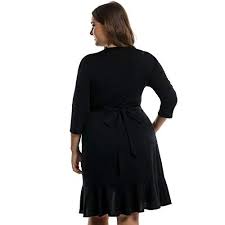 Chic Meaneor Womens Plus Size 3 4 Sleeve Cocktail Wrap