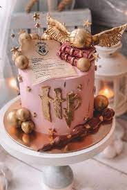 Golden Pink Harry Potter Birthday Cake Harry Potter Cake Harry  gambar png