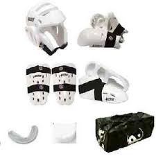 Details About Proforce Sparring Gear Set Karate Tkd Head Gloves Shin Feet Mouth Case Bag New