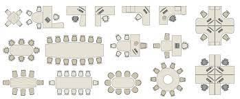 Office Furniture Elements Top View