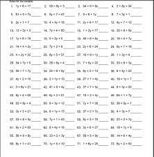 Worksheet Solving Basic Algebra Basic