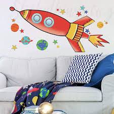 Giant Rocket Wall Sticker Planets And