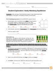Weinberg equilibrium answers key book pdf free download link or read online here in pdf. Hardyweinbergse Modified Doc Name Date Student Exploration Hardy Weinberg Equilibrium Vocabulary Allele Genotype Hardy Weinberg Equation Course Hero
