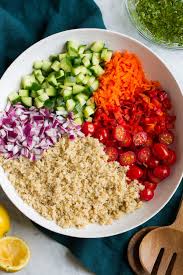 If it's too warm, it'll wilt the arugula and fresh herbs. Quinoa Salad Cooking Classy